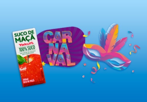Suco de Maçã Yakult na campanha promocional de Carnaval 