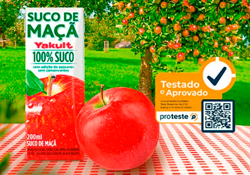 Suco de Maça Yakult ganha selo Proteste